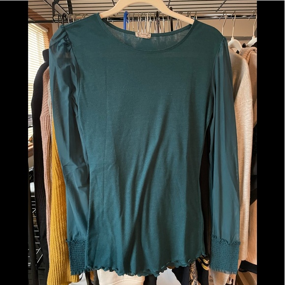 FREE PEOPLE teal Turn It Up illusion top - Picture 3 of 6